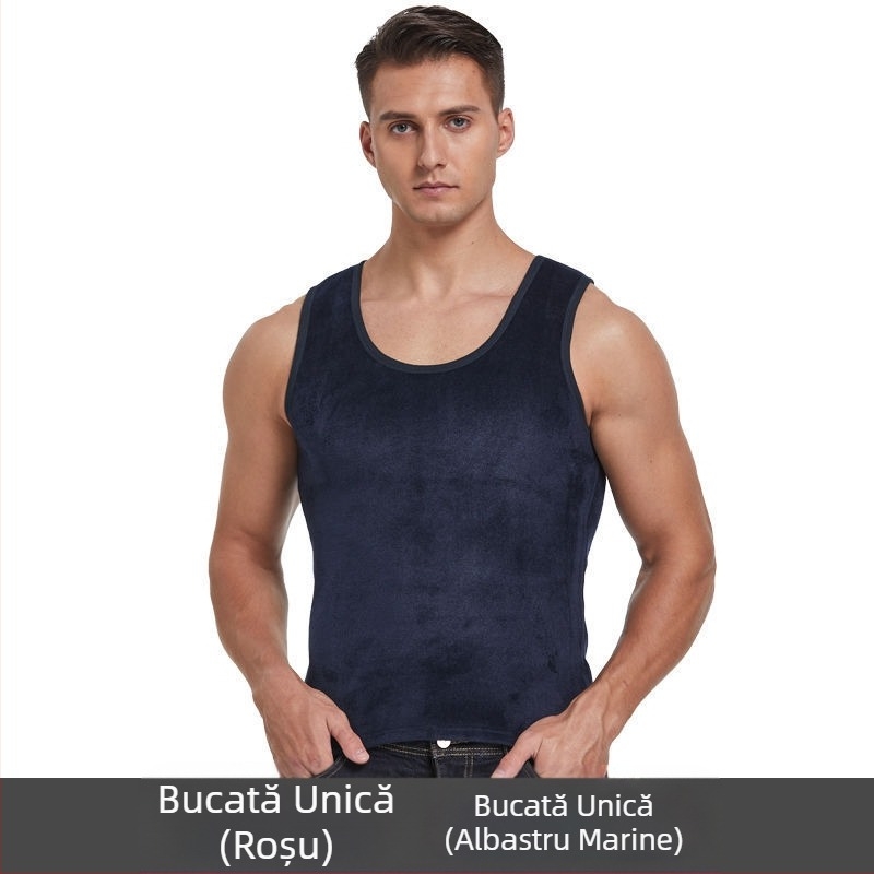 Vestă termică dublă din catifea pentru bărbați, catifea îngroșată, pentru bărbați, vestă intimă, cămașă de toamnă, cămașă de toamnă