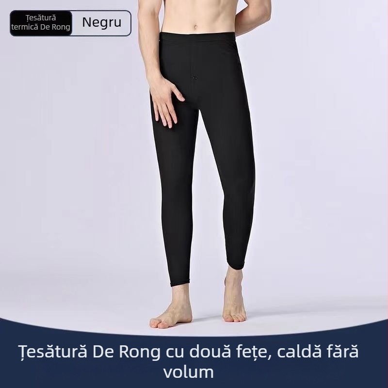 Colanți noi din catifea elastică față-verso, talie medie, rezistenți la frig, pentru bărbați, îmbrăcăminte interioară caldă din catifea șlefuită