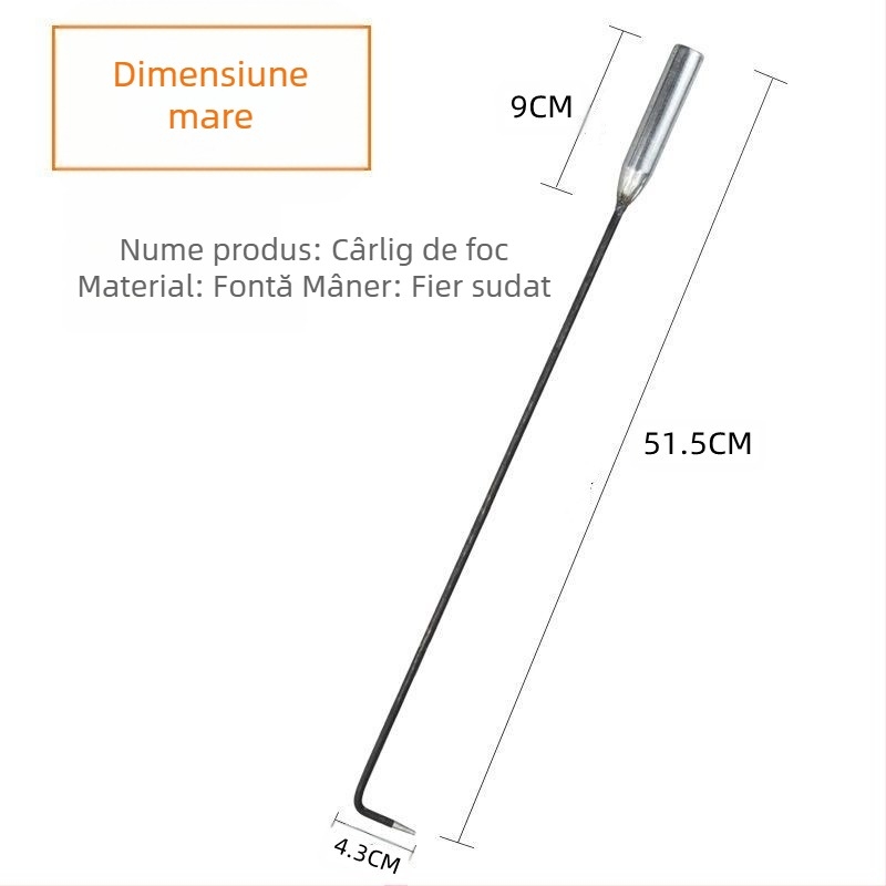 Cârlig de foc cârlig de foc accesorii cârlig cârlig de foc lemne de foc sobă grătar fier băț de foc încălzire sobă cârlig instrument