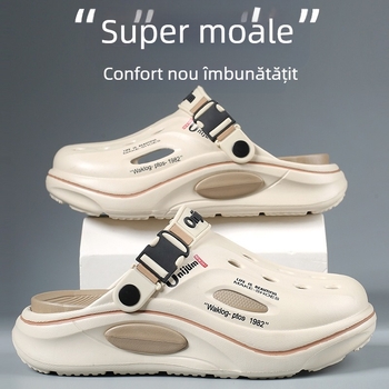 Sandale și papuci noi pentru bărbați, vară, antiderapante, pantofi cu talpă groasă, pantofi ridicați pentru iubitorii de sandale de plajă la modă