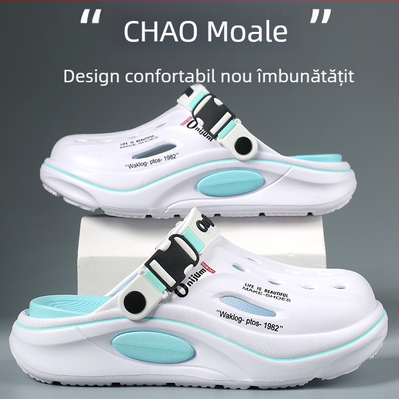 Sandale și papuci noi pentru bărbați, vară, antiderapante, pantofi cu talpă groasă, pantofi ridicați pentru iubitorii de sandale de plajă la modă