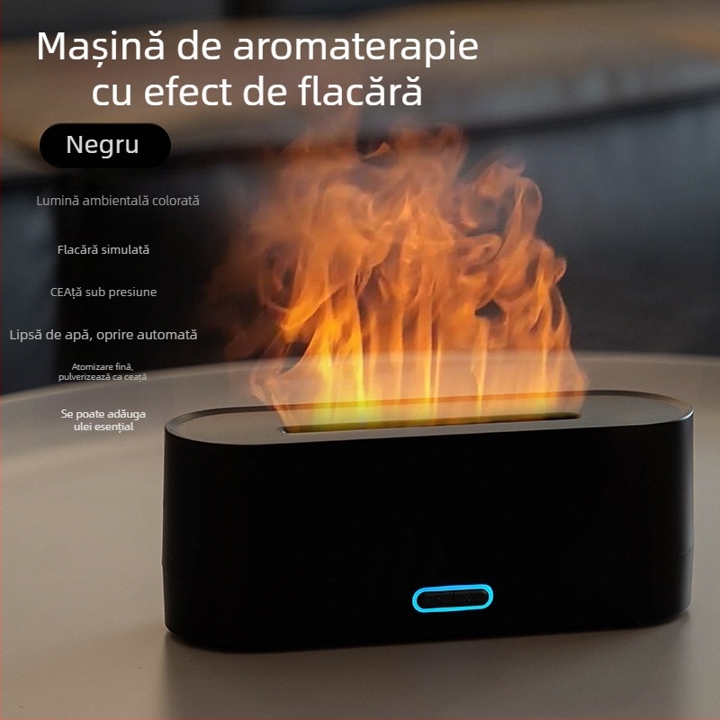 Nou difuzor de aromă cu flacără cu simulare transfrontalieră, umidificator colorat, umidificator USB pentru birou și acasă, pentru arome
