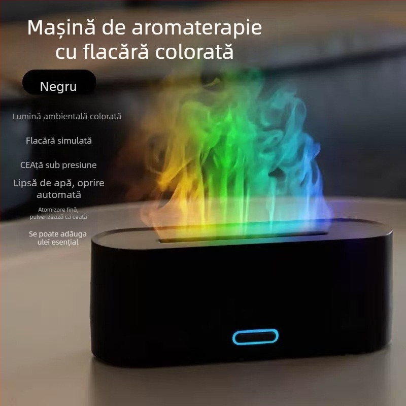 Nou difuzor de aromă cu flacără cu simulare transfrontalieră, umidificator colorat, umidificator USB pentru birou și acasă, pentru arome