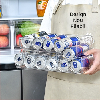 Frigider de vară pentru băuturi, cutie de depozitare dublă, plastic transparent, pliabil, bere, Coca-Cola, cutie de sertar, tip depozitare