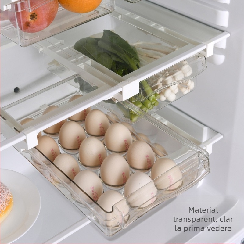 Cutie de depozitare a ouălor proaspete cu 40 de sertare, frigider cu două straturi, tavă transparentă pentru ouă, organizator de bucătărie cu 32 de sertare