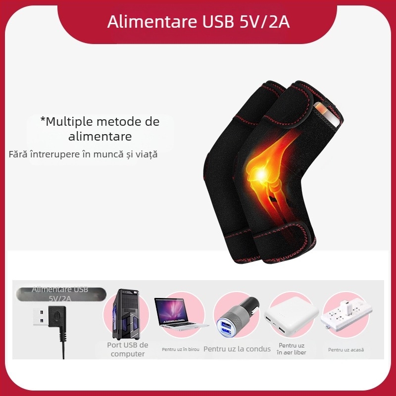 Moxibustie electrică masaj cald încălzit cot tampoane pentru bărbați și femei încălzire gât protector braț mâneci tenis sport fizioterapie încărcare
