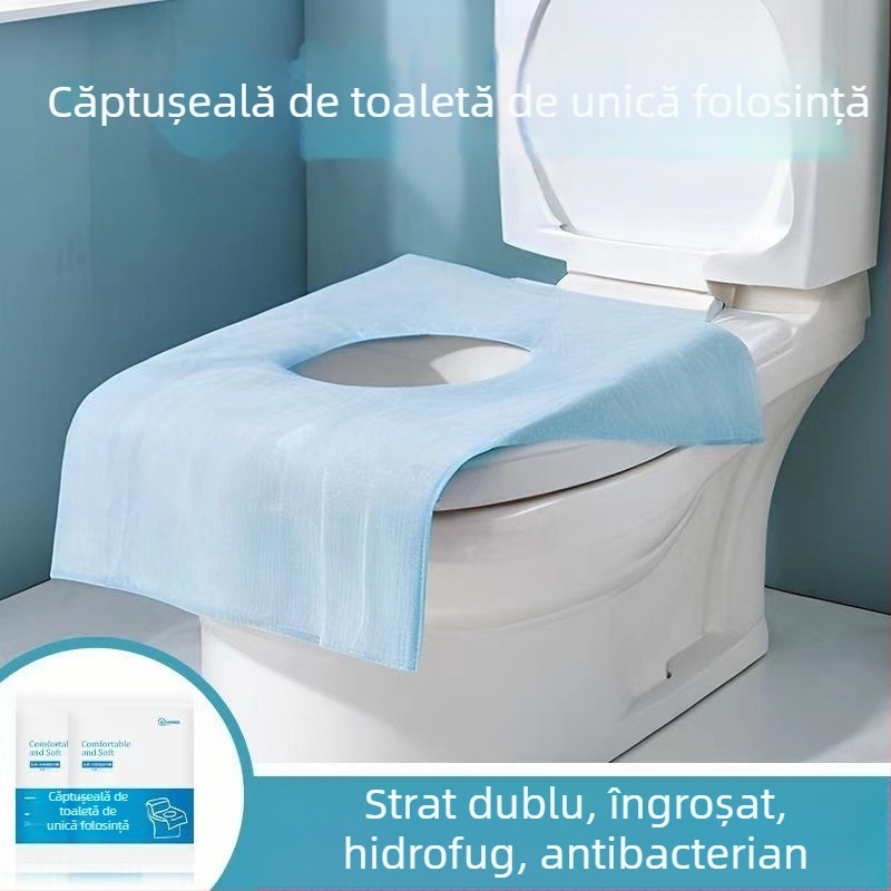 Pernă de toaletă de unică folosință, artefact de călătorie, dublu strat îngroșat, impermeabil, capac de toaletă, pentru femei însărcinate, anti-murdar, hârtie igienică, pernă, capac de toaletă