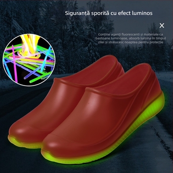 Pantofi de ploaie portocalii cu talpă joasă, pentru bărbați și femei, antiderapanți, cu talpă plată, albi, antiderapanți, din cauciuc, cu gură mică, rezistenți la uzură, pantofi de cauciuc pentru bărbați, en-gros
