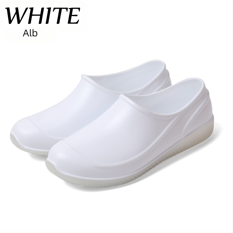 Pantofi de ploaie portocalii cu talpă joasă, pentru bărbați și femei, antiderapanți, cu talpă plată, albi, antiderapanți, din cauciuc, cu gură mică, rezistenți la uzură, pantofi de cauciuc pentru bărbați, en-gros