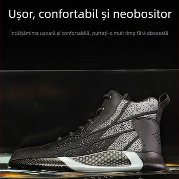 Pantofi de protecție a muncii transfrontalieri, en-gros, pentru bărbați, cu vârf înalt, țesut zburător, ușor, cu vârf din oțel, anti-zdrobire, anti-perforare, pantofi de protecție a muncii