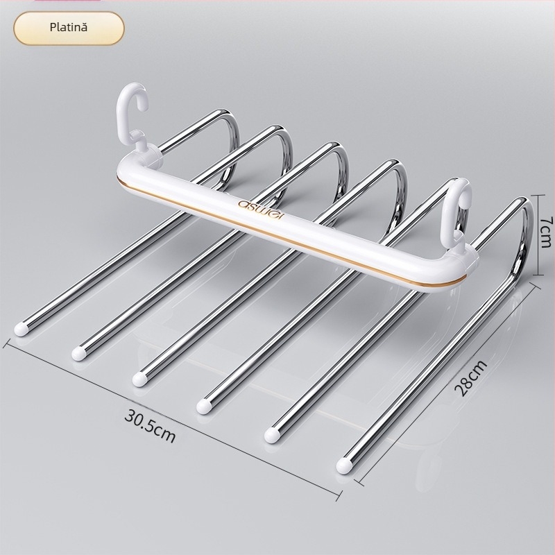 Pliabil pantaloni rack multifuncțional pantaloni umeraș multi-strat fără sudură de uz casnic magic pantaloni clip garderobă depozitare organizator pantaloni umeraș