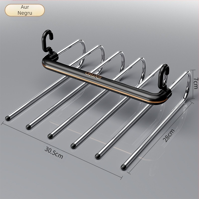 Pliabil pantaloni rack multifuncțional pantaloni umeraș multi-strat fără sudură de uz casnic magic pantaloni clip garderobă depozitare organizator pantaloni umeraș