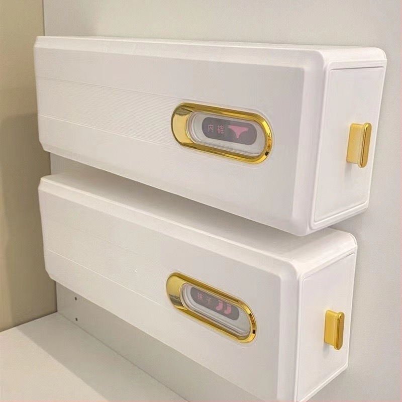 Cutie de depozitare pentru șosete montată pe perete, artefact pentru garderobă, cutie de organizare pentru lenjerie intimă și dresuri, tip sertar, pentru economisirea spațiului