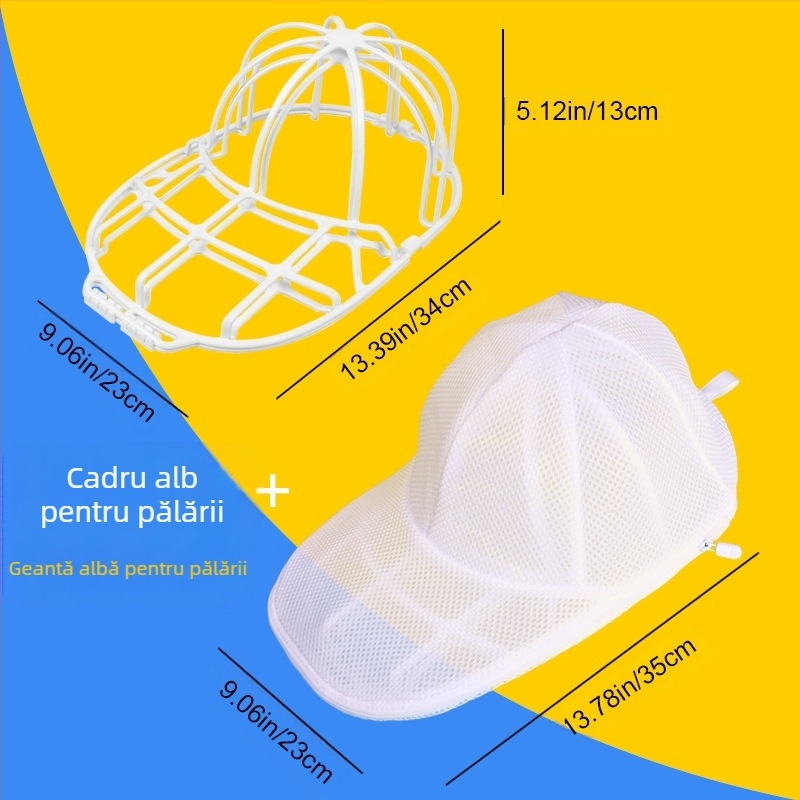Geantă de spălare și protecție pentru pălării de baseball, geantă de curățare specială anti-deformare pentru mașina de spălat, suport de spălare a pălăriilor de uz casnic, geantă de spălare și protecție pentru pălării