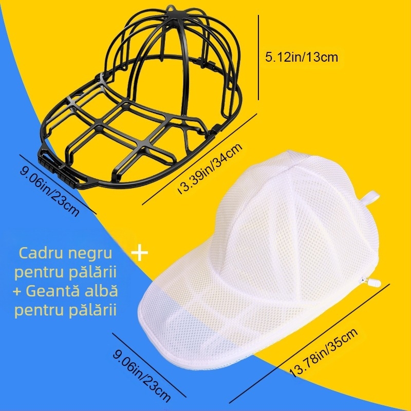 Geantă de spălare și protecție pentru pălării de baseball, geantă de curățare specială anti-deformare pentru mașina de spălat, suport de spălare a pălăriilor de uz casnic, geantă de spălare și protecție pentru pălării
