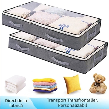 Cutie de depozitare sub pat, pliabilă, pentru haine, geantă de depozitare, pentru acasă, garderobă, depozitare pentru haine, rezistentă la praf, material nețesut, capacitate mare, organizare