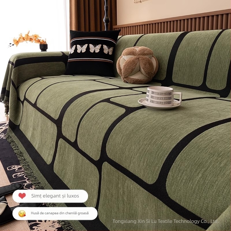 Husă de canapea ușoară de lux 2025, stil nou, prosop de canapea, patru anotimpuri, universală, anti-zgârieturi, Advanced Sense, husă de canapea din pânză, pătură de canapea