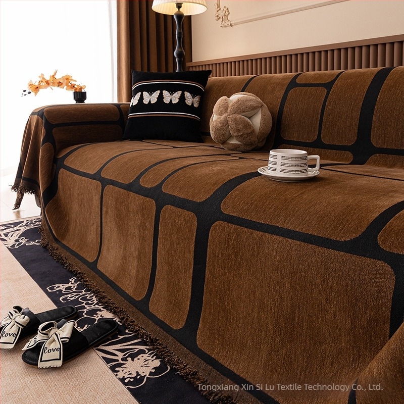 Husă de canapea ușoară de lux 2025, stil nou, prosop de canapea, patru anotimpuri, universală, anti-zgârieturi, Advanced Sense, husă de canapea din pânză, pătură de canapea