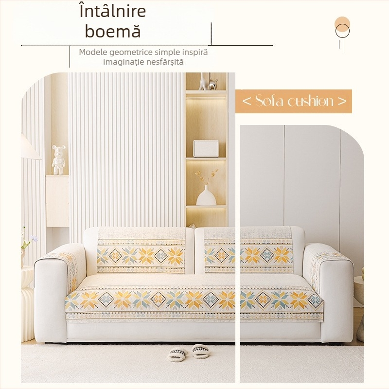 Pernă de canapea din chenille boemă pentru toate anotimpurile, universală 2025, nouă pernă antiderapantă de înaltă calitate, husă din pânză