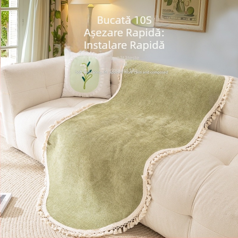 Pernă de canapea în formă de ciucure, universală, pentru toate anotimpurile, 2025, stil crem francez nou, pernă fixă, husă antiderapantă, pânză