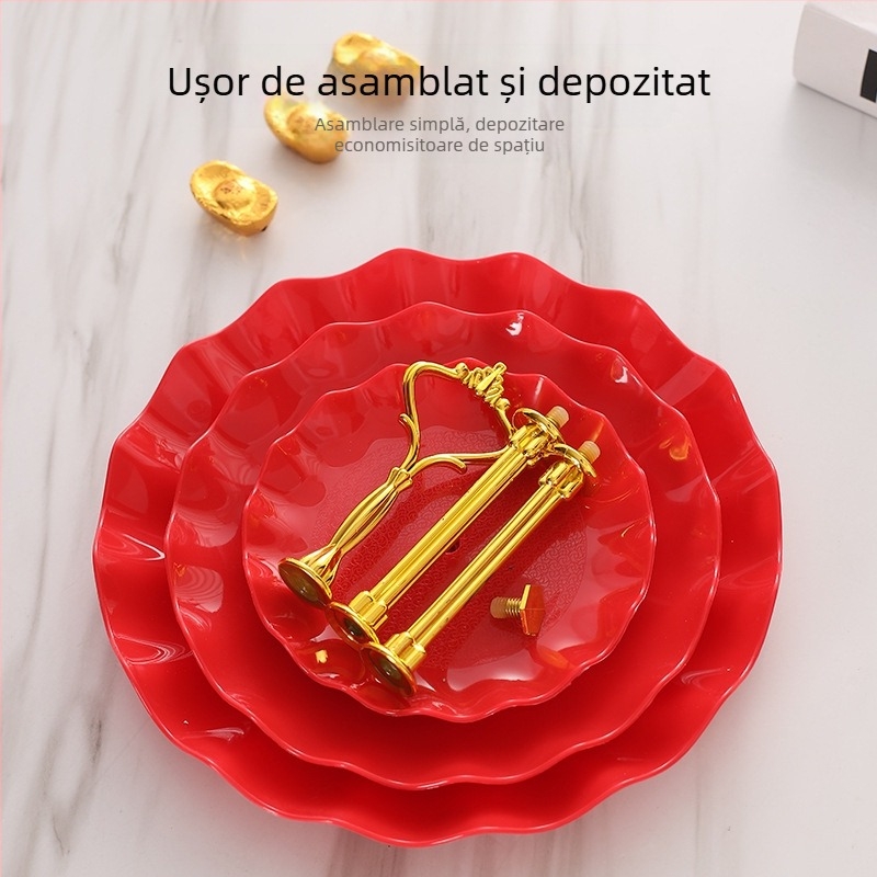 Farfurie cu fructe multistrat cu valoare estetică ridicată, lux ușor și senzație de înaltă calitate, potrivită pentru măsuța de cafea din sufragerie, farfurie pentru gustări, farfurie pentru expunerea fructelor uscate și farfurie divizată