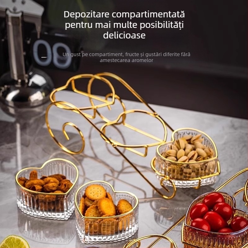 Farfurie cu fructe, masă de cafea multistrat pentru sufragerie, farfurie pentru bomboane de uz casnic, farfurie pentru gustare cu ceai de după-amiază, gustări, ornamente ușoare de lux