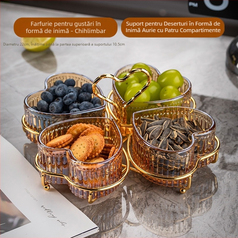 Farfurie cu fructe, masă de cafea multistrat pentru sufragerie, farfurie pentru bomboane de uz casnic, farfurie pentru gustare cu ceai de după-amiază, gustări, ornamente ușoare de lux