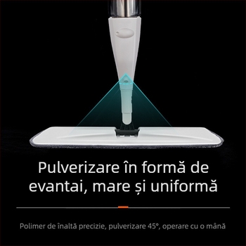 Mop plat cu pulverizare cu apă, mop de uz casnic, un singur mop, curățare cu mâinile fără mâini, umed și uscat, cu dublă utilizare, leneș, mop de podea de uz casnic, artefact