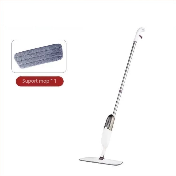 Mop plat cu pulverizare cu apă, mop de uz casnic, un singur mop, curățare cu mâinile fără mâini, umed și uscat, cu dublă utilizare, leneș, mop de podea de uz casnic, artefact