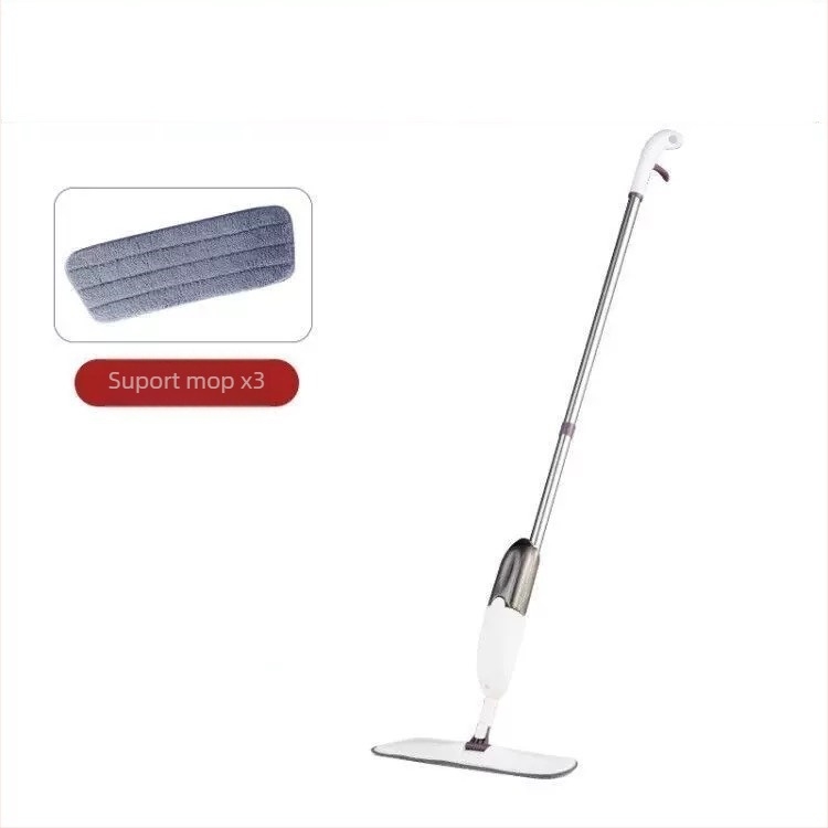 Mop plat cu pulverizare cu apă, mop de uz casnic, un singur mop, curățare cu mâinile fără mâini, umed și uscat, cu dublă utilizare, leneș, mop de podea de uz casnic, artefact