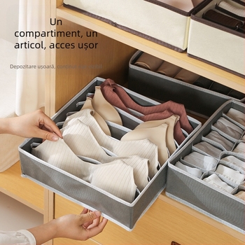 Cutie de depozitare din material textil pentru lenjerie intimă, cu sertar pliabil pentru sutien, cu zăbrele, cutie de finisare pliabilă, pachet de artefacte