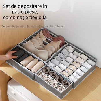 Cutie de depozitare din material textil pentru lenjerie intimă, cu sertar pliabil pentru sutien, cu zăbrele, cutie de finisare pliabilă, pachet de artefacte