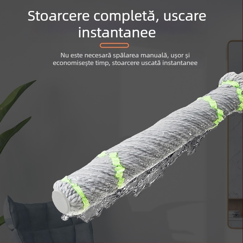 Set de mop rotativ cu stoarcere mâini libere, mop rotativ Picasso cu auto-storsare, mop cu fibră ultrafină