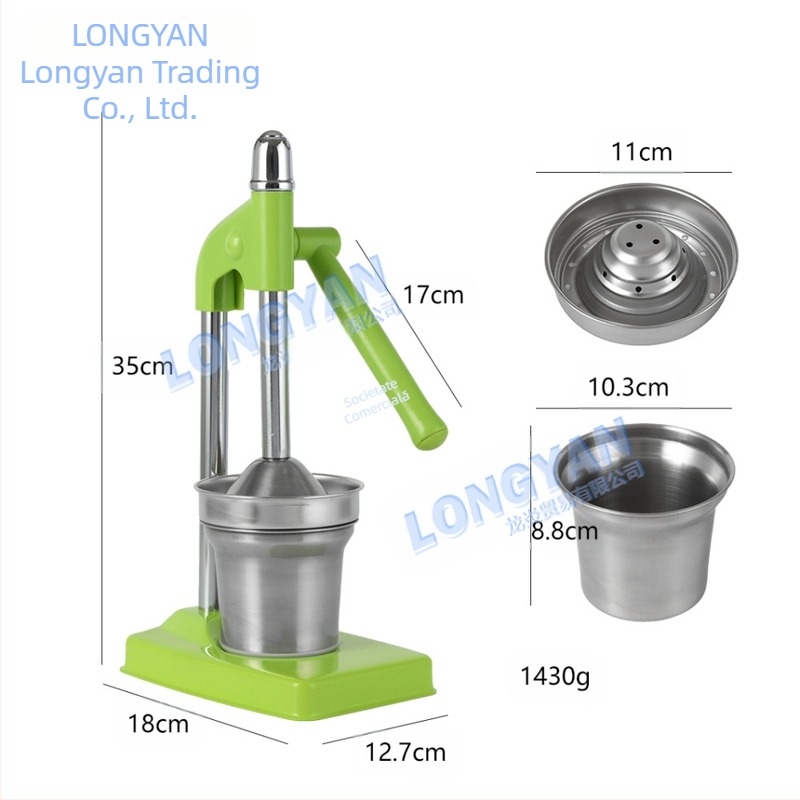 Storcător manual transfrontalier din aliaj de aluminiu, storcător mic de uz casnic, storcător comercial de rodie, trestie de zahăr, lămâie și portocale