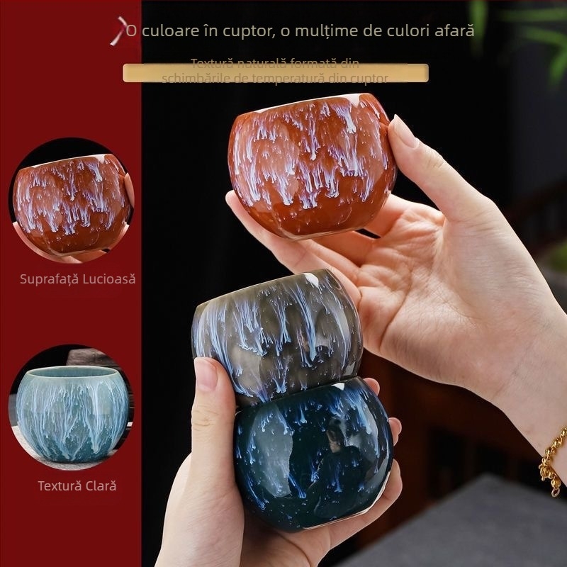 Dragon Egg Building Cup costum Kung Fu ceașcă de ceai ceramică Cuptor Schimbare Cinci Elemente Cupa Master Cupa ceai ceașcă bol ceai ceașcă