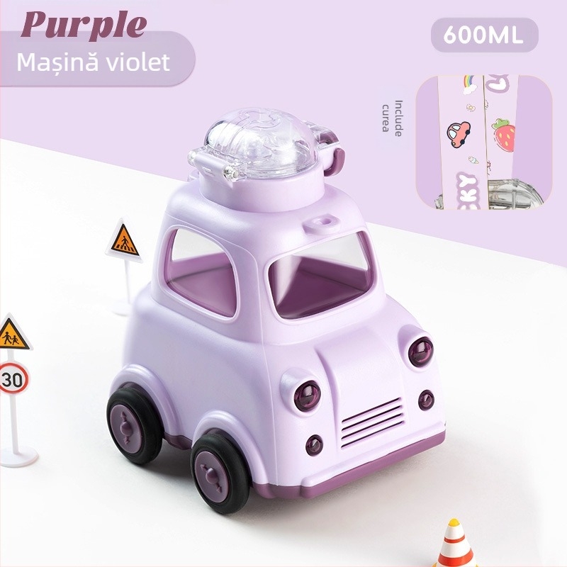 Autobuz Mașină Apă Cupă Desene Animate Paie Cupă Jucărie Tritan Mamă și Bebeluș Copii Student Plastic Cupă Burtă Mare
