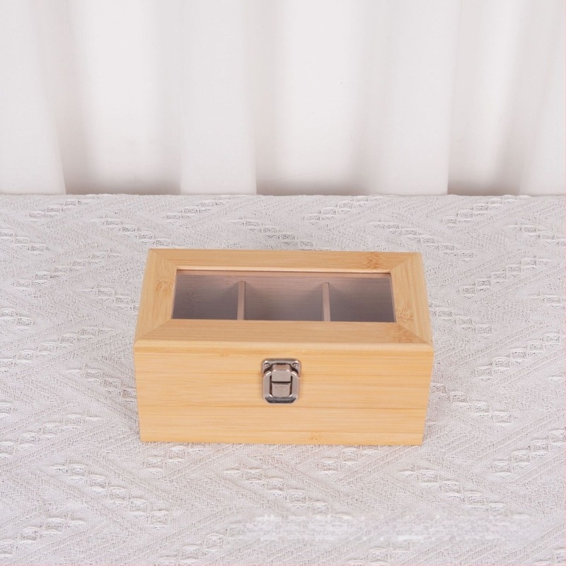 Cutie de depozitare din lemn cu capac, cutie de depozitare compartimentată, organizator de birou, cutie de depozitare pentru pliculețe de ceai și cafea pentru camera de ceai