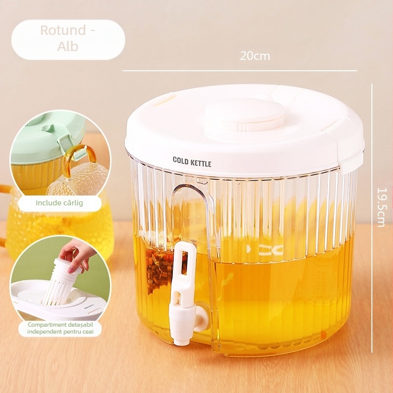 Fierbător de apă rece de mare capacitate cu robinet, fierbător de apă rece, frigider de uz casnic, suc japonez de fructe, ceai, băutură rece, găleată, fierbător de apă rece