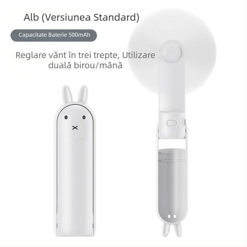 Ventilator mic cu viteză reglabilă transfrontalieră, ventilator cu turbină care se poate agăța de gât, mini ventilator portabil silențios USB, de mare viteză, fără trepte