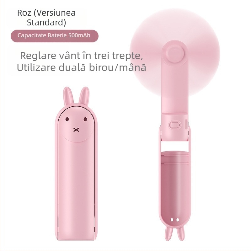 Ventilator mic cu viteză reglabilă transfrontalieră, ventilator cu turbină care se poate agăța de gât, mini ventilator portabil silențios USB, de mare viteză, fără trepte