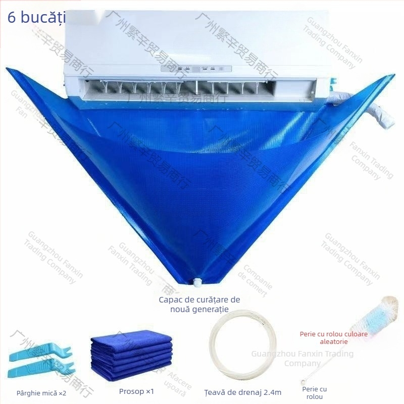 Husă de curățare a aerului condiționat Instrumente de curățare a aerului condiționat de uz casnic Curățare pe cârlig Set complet de instrumente de curățare potrivite pentru demontare gratuită