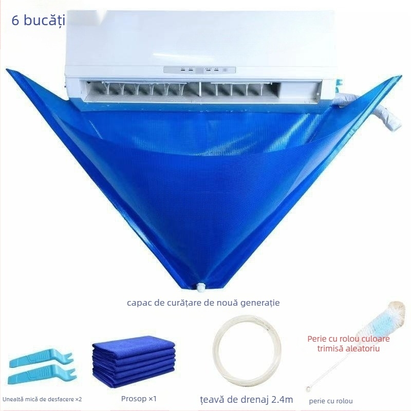 Husă de curățare a aerului condiționat Instrumente de curățare a aerului condiționat de uz casnic Curățare pe cârlig Set complet de instrumente de curățare potrivite pentru demontare gratuită