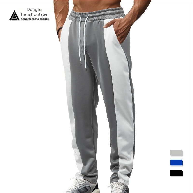 25 Pantaloni sport casual la modă pentru bărbați, din fabrică europeană și americană, en-gros transfrontalieră, TEMU Xiyin, Amazon, splicing