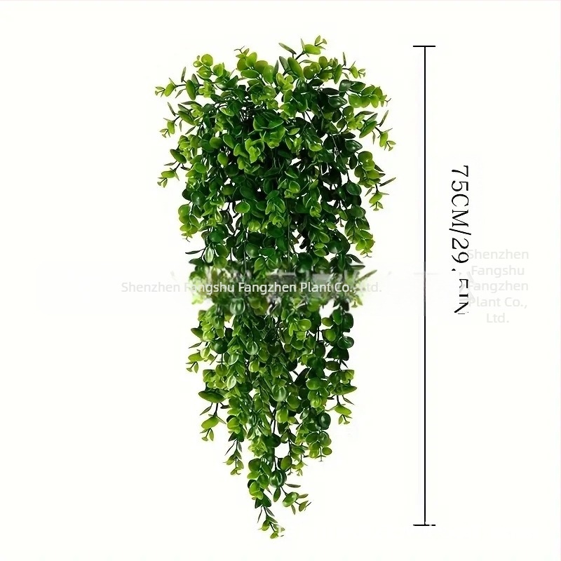 Plante artificiale de eucalipt din ratan transfrontalier, plante verzi artificiale, plante suspendate false, viță de vie, flori decorative pentru casă și exterior