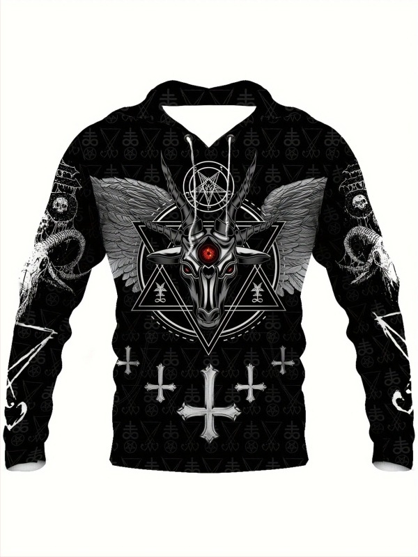 Transfrontaliere 3D Digital Printing American Hanorac cu glugă pentru bărbați Retro Pullover Sport Loose Toamna și iarna Jachetă