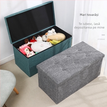 Scaun de depozitare din material textil, scaun de depozitare, multifuncțional, scaun pentru schimbat pantofi, scaun mic pentru canapea, cutie de depozitare pliabilă, cutie de depozitare de uz casnic