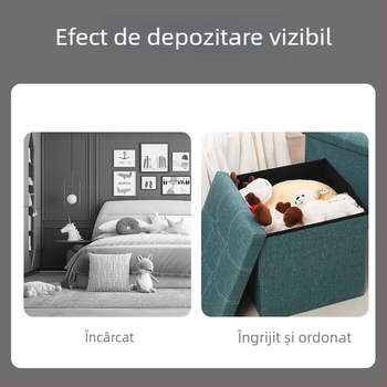 Scaun de depozitare din material textil, scaun de depozitare, multifuncțional, scaun pentru schimbat pantofi, scaun mic pentru canapea, cutie de depozitare pliabilă, cutie de depozitare de uz casnic