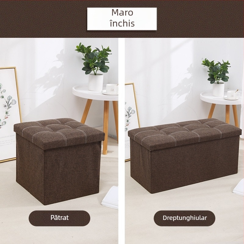 Scaun de depozitare din material textil, scaun de depozitare, multifuncțional, scaun pentru schimbat pantofi, scaun mic pentru canapea, cutie de depozitare pliabilă, cutie de depozitare de uz casnic