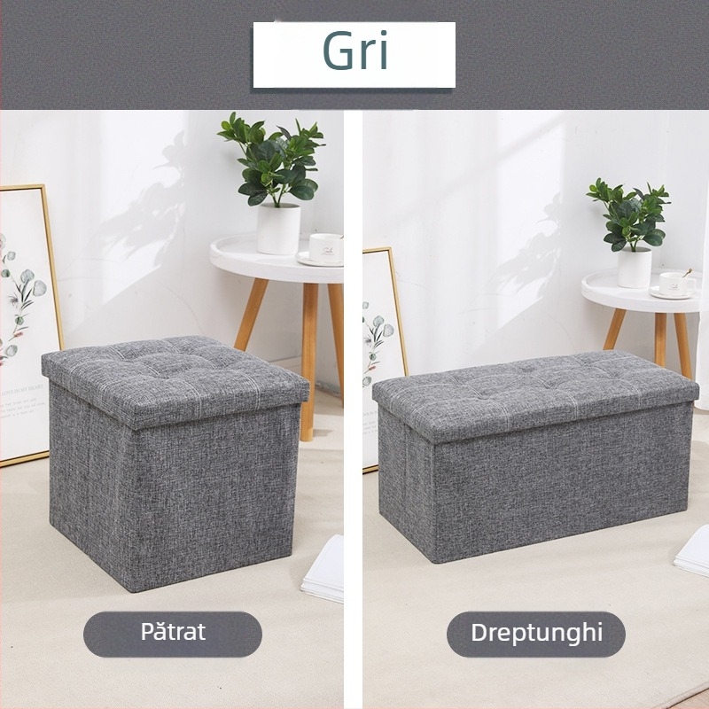 Scaun de depozitare din material textil, scaun de depozitare, multifuncțional, scaun pentru schimbat pantofi, scaun mic pentru canapea, cutie de depozitare pliabilă, cutie de depozitare de uz casnic