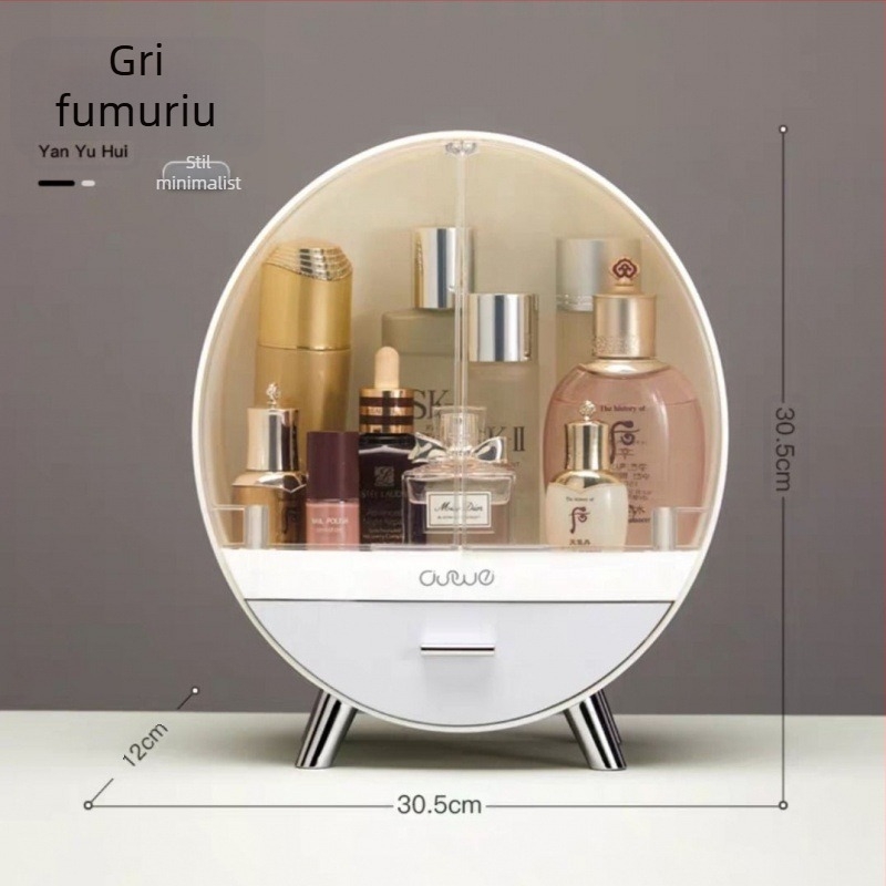 Cutie de depozitare ușoară de lux, capacitate mare pentru îngrijirea pielii, cutie de toaletă rezistentă la praf, cutie de depozitare transparentă și confortabilă pentru cosmetice